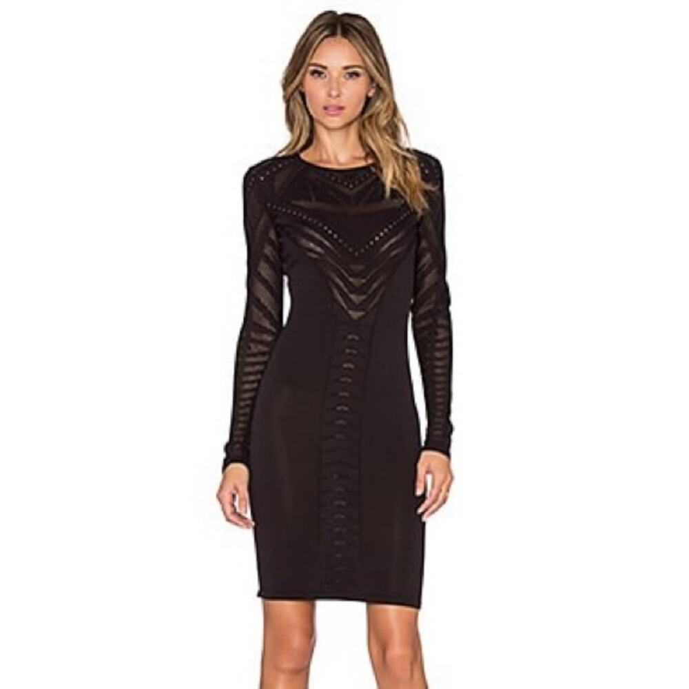 OLCAY GULSEN Dreevia Knit long sleeve Dress in Black